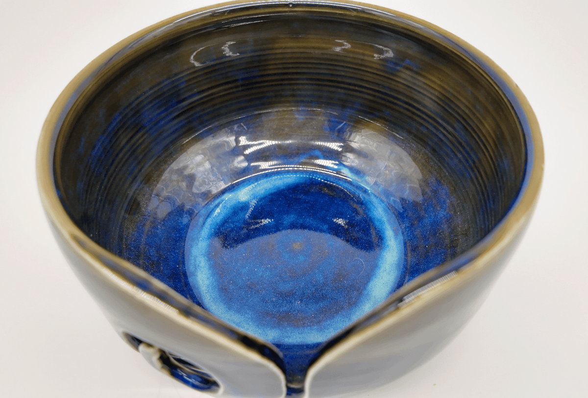 Inside the Lavenham Blue Ceramic Yarn Bowl Water Street