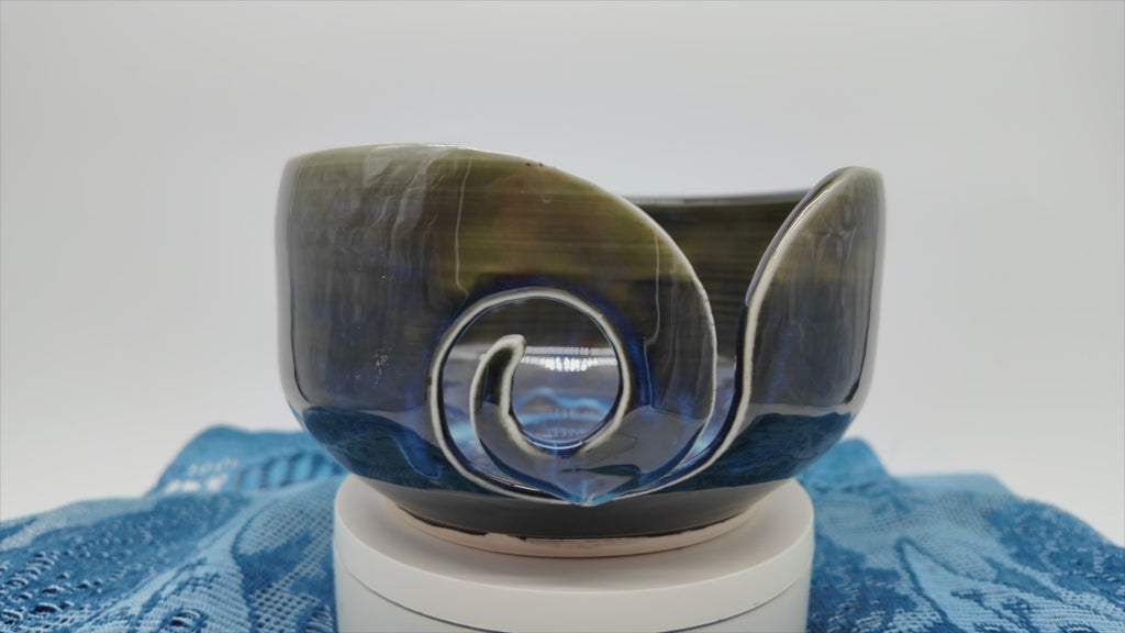 slow motion video of Lavenham Blue Ceramic Yarn Bowl Barn Street