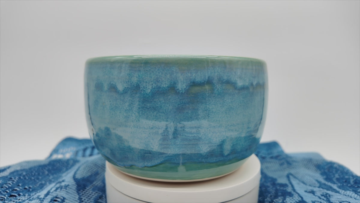 slow motion video of Lavenham Blue Ceramic Yarn Bowl Water Street