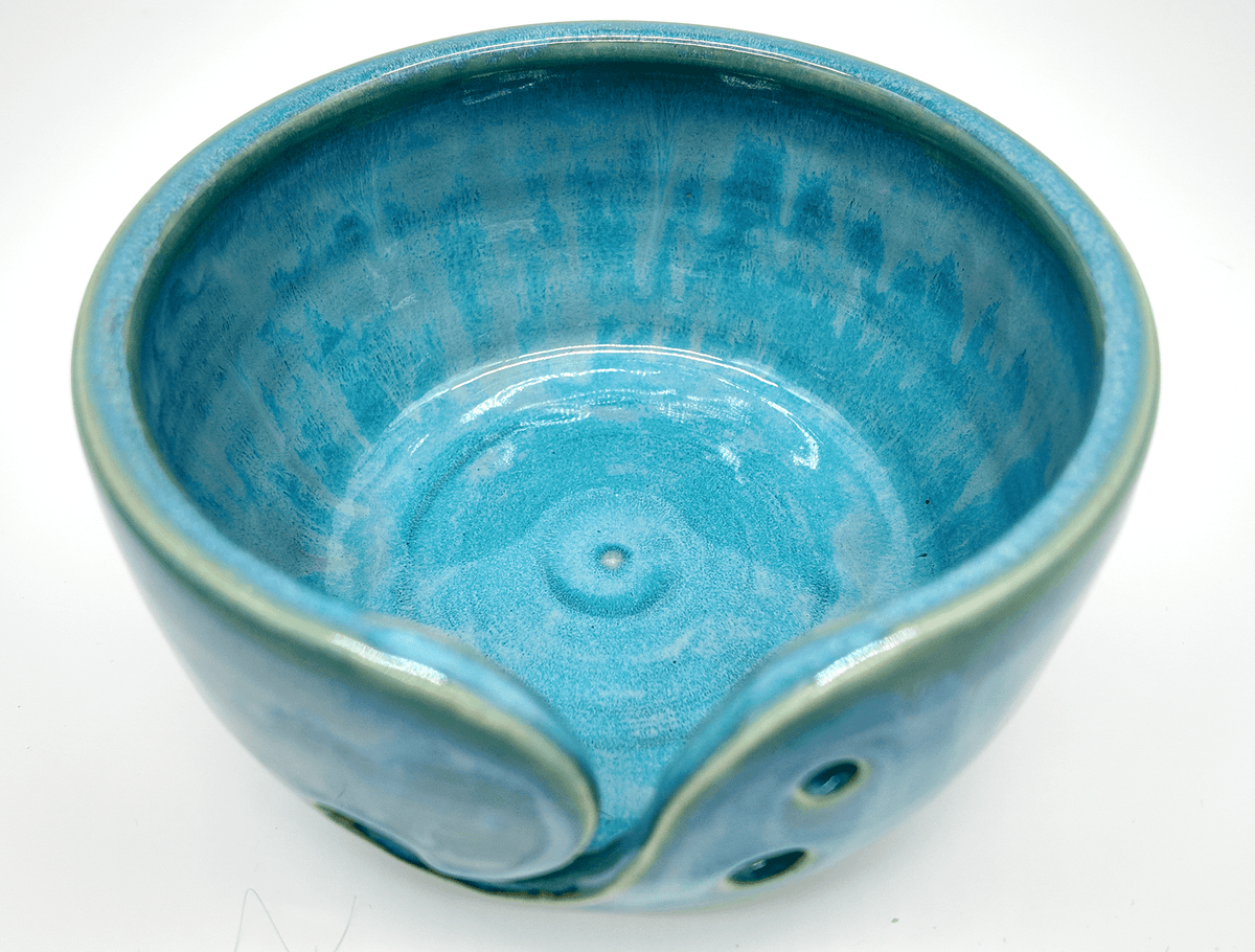 Inside the Lavenham Blue Ceramic Yarn Bowl Water Street